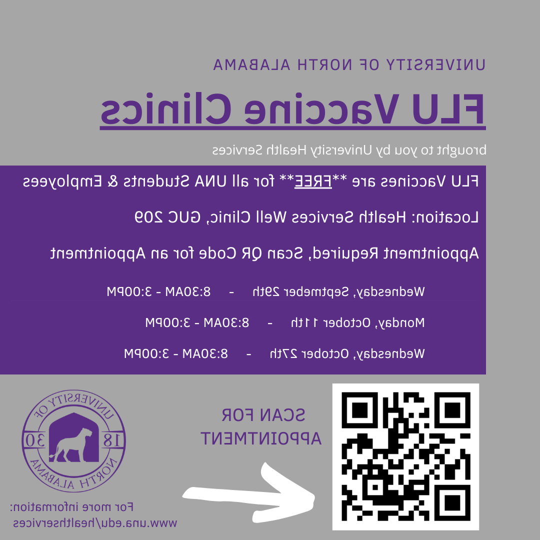 flu clinic flyer with qr code